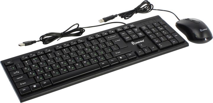 Комплект клавиатура+мышь Smartbuy ONE SBC-114282-K проводной, USB, 2400 DPI, чёрный