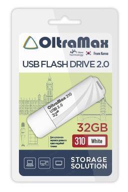 USB-флешка OltraMax OM-32GB-310-White, 32 ГБ, белый
