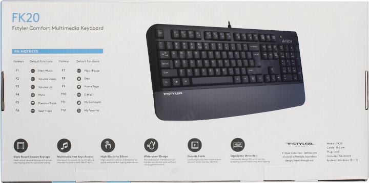 Клавиатура A4Tech Fstyler FK20  Grey  <USB>