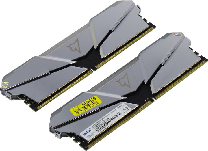 Оперативная память Netac Shadow RGB 16GB (2x8GB) DDR4-3200 (PC4-25600) C16 16-20-20-40 1.35V XMP Dual DIMM Kit Silver