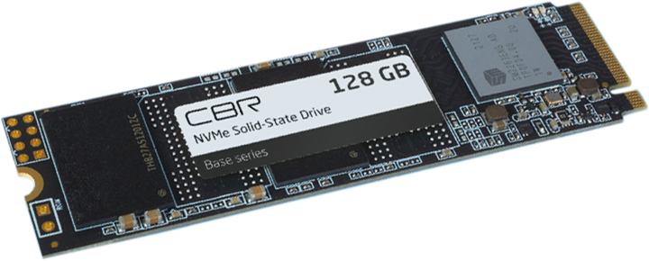 CBR SSD-128GB-M.2-BS24b, Внутренний SSD-накопитель, серия "Base", 128 GB, M.2 2280, PCIe 3.0 x4, NVMe 1.3, 3D TLC NAND, R/W speed up to 1700/1400 MB/s, TBW (TB) 120, OEM