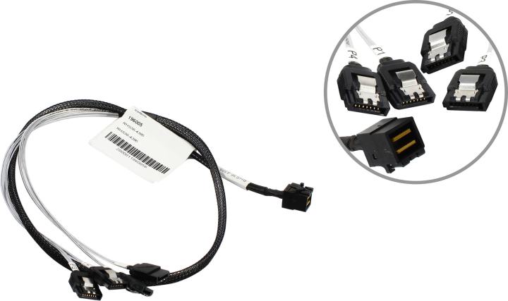 Кабель Amphenol RHS36-4395,   HDmSAS SFF8643 -to- 4*SATA, Crossover, 75cm