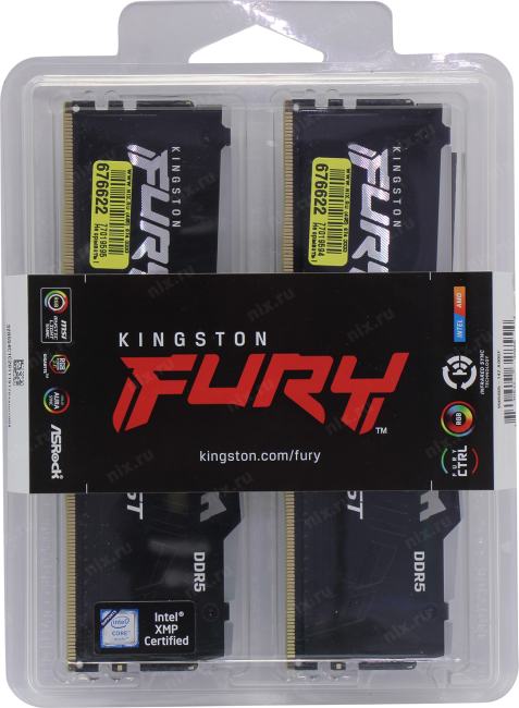 Kingston Fury Beast RGB <KF552C40BBAK2-16> DDR5 DIMM 16Gb  KIT  2*8Gb  <PC5-41600> CL40