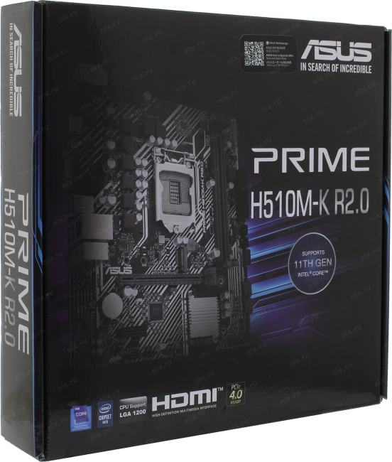 ASUS PRIME H510M-K R2.0 (RTL) LGA1200 <H470> PCI-E Dsub+HDMI GbLAN  SATA MicroATX 2DDR4