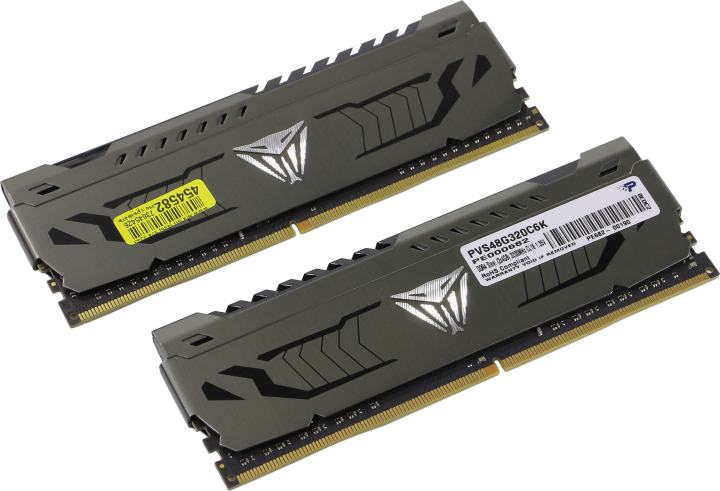 Память DDR4 2x4Gb 3200MHz Patriot PVS48G320C6K Viper Steel RTL Gaming PC4-25600 CL16 DIMM 288-pin 1.35В dual rank с радиатором Ret
