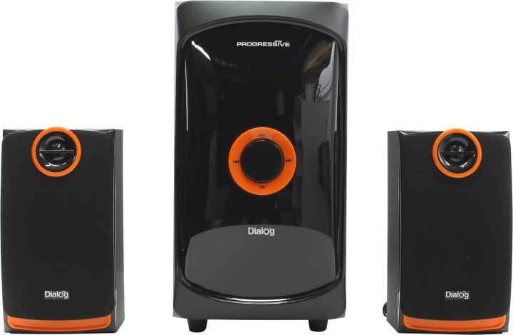 Колонки Dialog Progressive AP-200 (2х15W +Subwoofer 30W,  дерево,  SD,  USB, ПДУ)