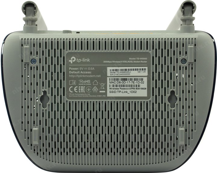 TP-LINK <TD-W9960> Wireless VDSL/ADSL2+ Modem Router (3UTP 100Mbps,  1WAN/LAN, RJ11, 3x5dBi)