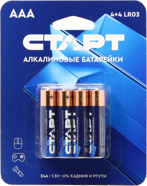СТАРТ LR03-BL8 Size AAA, щелочной (alkaline)  <уп. 8 шт>