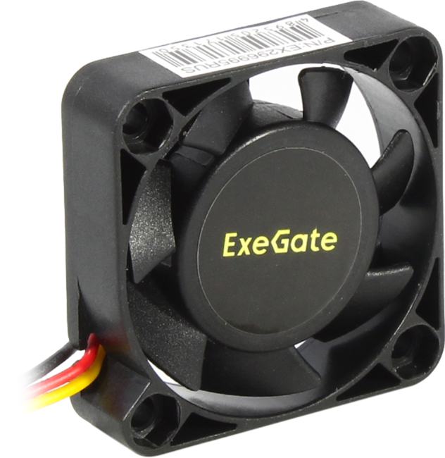 Вентилятор для корпуса ExeGate ExtraPower EP04010S3P-5 черный, 40 мм, 7500 об/мин, 35 дБ, 3 pin