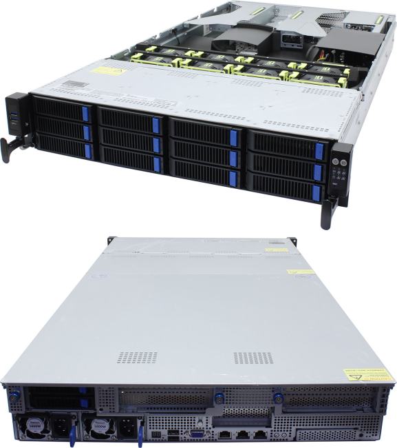 (Z0986379) (ТХП) aS9900a/pro2U:EPYC 9555/12x64 Гб/3x15.36 Тб SAS SSD/3x3.2 Тб NVMe SSD/BBU/RAID/2x16  Гб Tesla T4/4xSFP+/