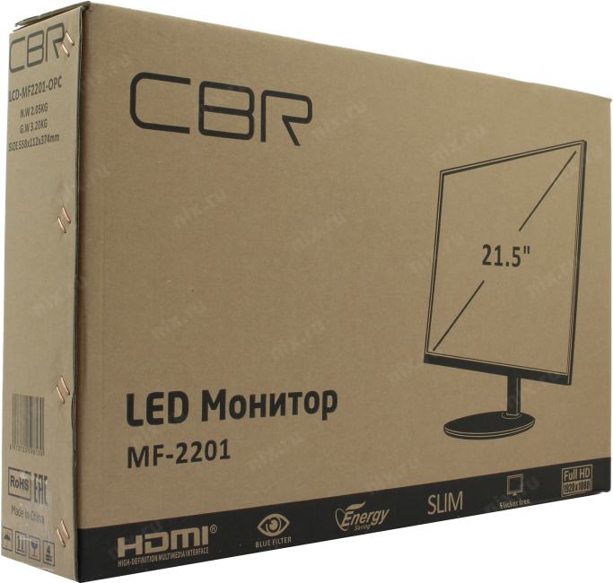 21.5"   ЖК монитор CBR MF-2201-OPC  (LCD,  1920x1080,  D-Sub, HDMI)