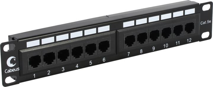 Patch Panel 10" 1U UTP 12 port Cabeus <PL-12-Cat.5e> разъём KRONE&110  (dual IDC) <7085c>