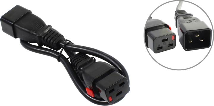 Шнур питания Lanmaster LAN-PP19L/20-0.5-BK C19-Schuko проводник.:3x1.5мм2 0.5м 220В 16А (упак.:1шт) черный