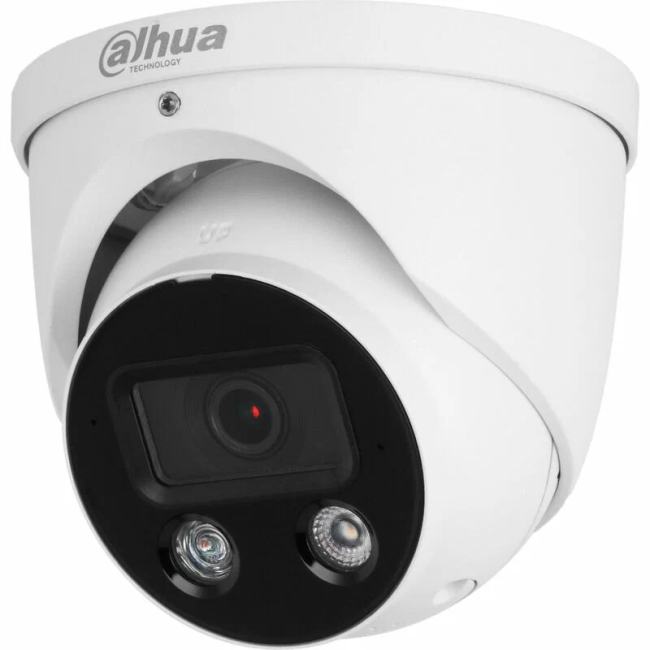 Уличная купольная IP-видеокамера TiOC DAHUA DH-IPC-HDW3849HP-AS-PV-0360B-S5 с ИИ и активным сдерживанием 8Мп; 1/2.7” CMOS; объектив 3.5мм, видеоаналитика, ИК 30м, LED 30м, IP67, корпус: металл