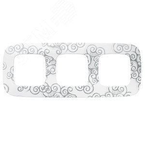 Рамка Legrand 754343 Valena ALLURE - "Нарцисс хром"  3-постовая  универсальная