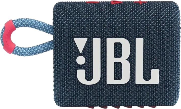 Динамик JBL Портативная акустическая система JBL GO 3 синяя/розовая