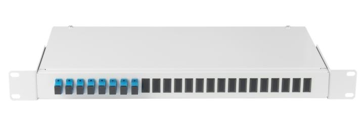 NMF-RP08SCUS2-WS-ES-1U-GY Оптический кросс NIKOMAX 19", 1U, укомпл на 8 портов SC/UPC, SM  9/125  OS2,  серый, полный