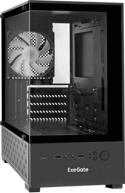 EX298752RUS Minitower ExeGate i3 SEA-NPX550 (mATX, БП 550NPX, 2*USB+1*USB3.0, HD аудио, черный, 1 вент. 12см  с RGB подс