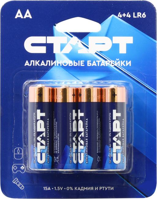 СТАРТ LR6-BL8 Size AA, щелочной  (alkaline)  <уп.  8 шт>