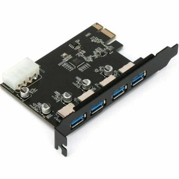 Контроллер USB 3.0 Gembird SPCR-04, 4xUSB 3.0, 1xMolex, PCI-Ex1, Retail (SPCR-04)