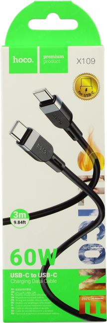 Hoco X109 Black <636377> Кабель USB-C-->  USB-C  3м