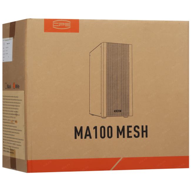 PcCooler MA100 MESH WH Корпус без блока питания/ PCCOOLER MA100 MESH WH, Mesh Mid Tower, White, TG, 0.4  SPCC, 3x120mm A
