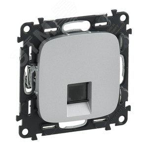 Телефонная розетка Legrand 753938 Valena ALLURE - 1xRJ11, с лицевой  панелью,  алюминий