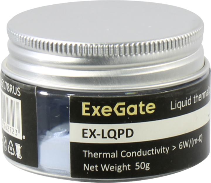 Exegate EX296178RUS Жидкая термопрокладка ExeGate EX-LQPD (6 Вт/(м•К), 50г банка)