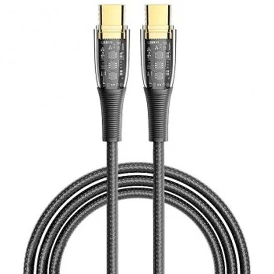 KS-865B-2 Кабель USB-C USB-C PD 100Вт KS-is (KS-865B-2) 1.8м черный,  прозрачные  коннекторы