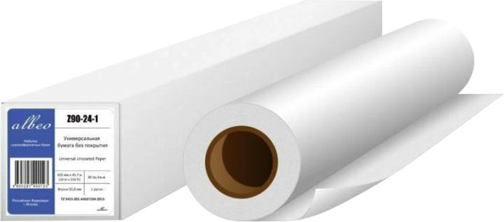 Бумага Albeo Z90-24-1, InkJet, 610ммx45.7м, 90г/м²
