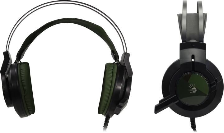 Наушники с микрофоном Bloody J450 Army Green (7.1, шнур 1.8м, USB, с  регулятором  громкости)