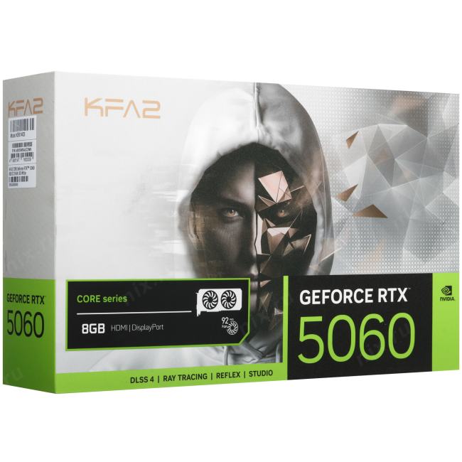 56NSN8MDCZWK KFA2 RTX 5060 CORE OC 2FAN LED White [PCIe 5.0,GPU 2280 МГц,8 ГБ GDDR7,128  бит,3  x,]
