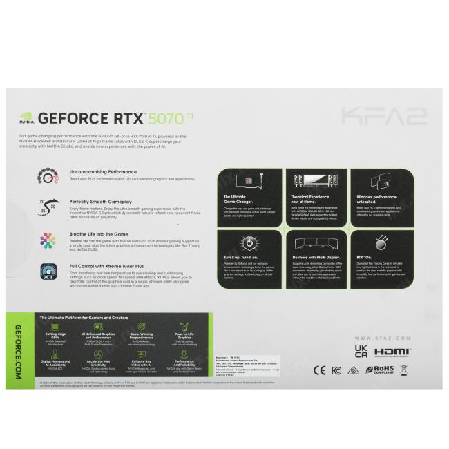57IZN6MDBCWK KFA2 RTX 5070 Ti CORE OC 3FAN RGB White [PCIe 5.0,GPU 2295 МГц,16  ГБ  GDDR7,256  бит,3 x,]