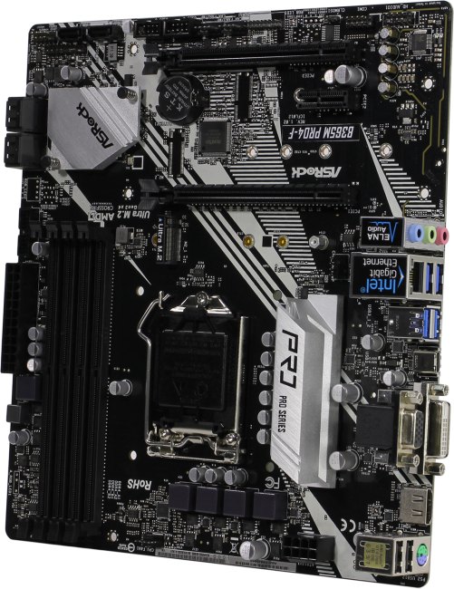 ASRock B365M PRO4-F (RTL) LGA1151 <B365> 2xPCI-E Dsub+DVI+HDMI GbLAN SATA  MicroATX  4DDR4