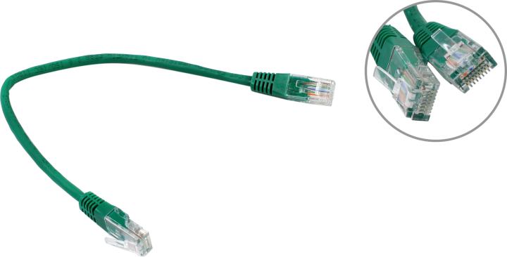 ExeGate <UTP-RJ45-RJ45-5e-0.3M-LSZH-GN> Patch Cord UTP кат.5e LSZH, 0.3м, зелёный <EX286373RUS>