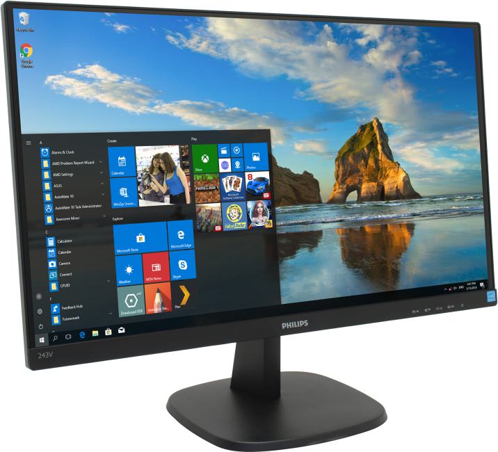 23.8" ЖК монитор PHILIPS 243V7QJABF/01/00 (LCD, 1920x1080, D-Sub,  HDMI,  DP)