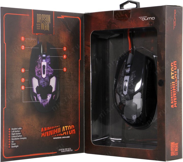 QUMO Gaming Optical Mouse <Annihilator M04>  (RTL)  USB  6btn+Roll <21348>