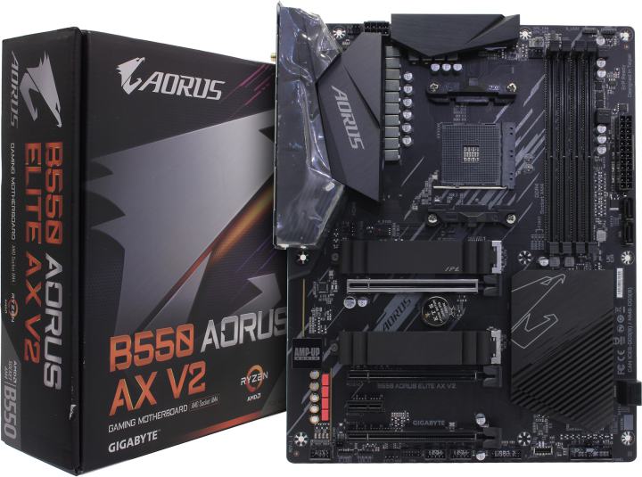 GIGABYTE B550 AORUS ELITE AX V2 (RTL) AM4 <B550> 3xPCI-E HDMI+DP 2.5GbLAN+WiFi+BT SATA  RAID ATX 4DDR4