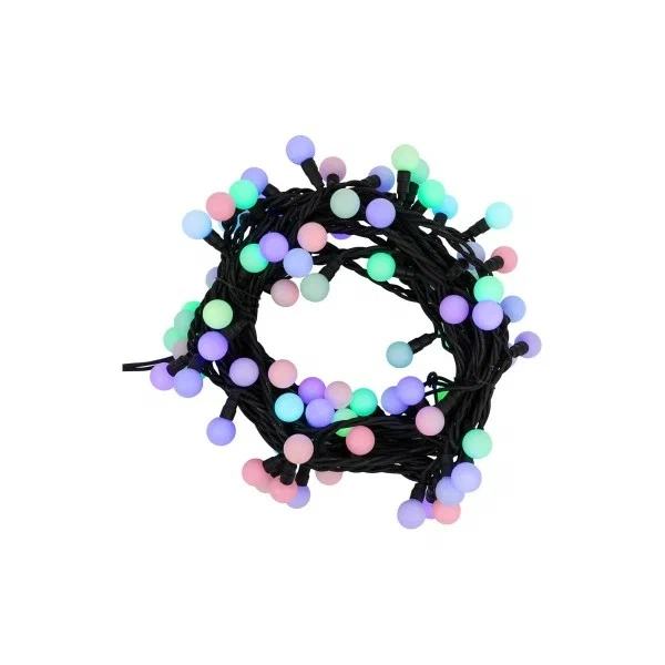 303-679 Гирлянда Мультишарики O17,5мм 10м 80 LED RGB черный каучук  IP67  NEON-NIGHT