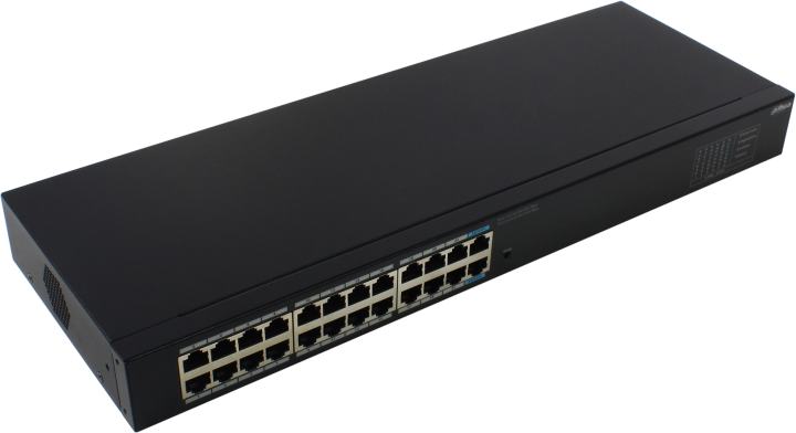 DAHUA DH-SG1024 24-портовый гигабитный неуправляемый коммутатор, 22xRJ45 1Gb, 2xRJ45 1Gb uplink, коммутация 48 Гбит/с, MAC-таблица 8K, металл