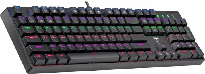 T 72376  Проводная игровая клавиатура  Rebel  RU,радуж,черн,104кн,красн.пер