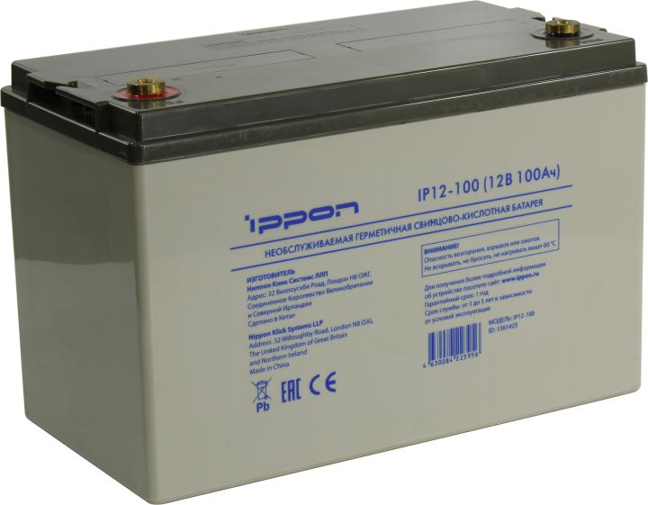 Аккумулятор Ippon IP12-100 (12V,  100Ah) для UPS