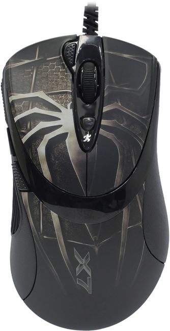 A4-Tech XL-747H 3-Fire Extra High 6-Full Speed Glaser Brown Spider, 3600 dpi, USB