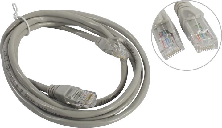 ExeGate <UTP-RJ45-RJ45-5e-CU-2M-GY> Patch Cord UTP кат.5e,  2м, серый <EX282012RUS>