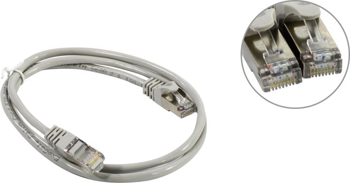 ExeGate <FTP-RJ45-RJ45-C5e-1M-GY> Patch Cord FTP  кат.5e,  1м,  серый <EX272309RUS>
