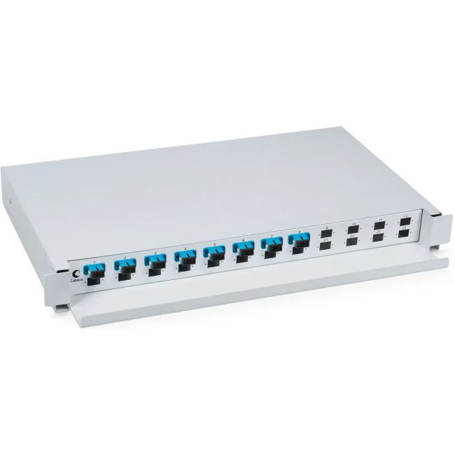 Кросс оптический стоечный 19" 1U (ШКОС) укомплектованный 8 портов SC/SM НИКС/24-У с  пигтейлами и адаптерами