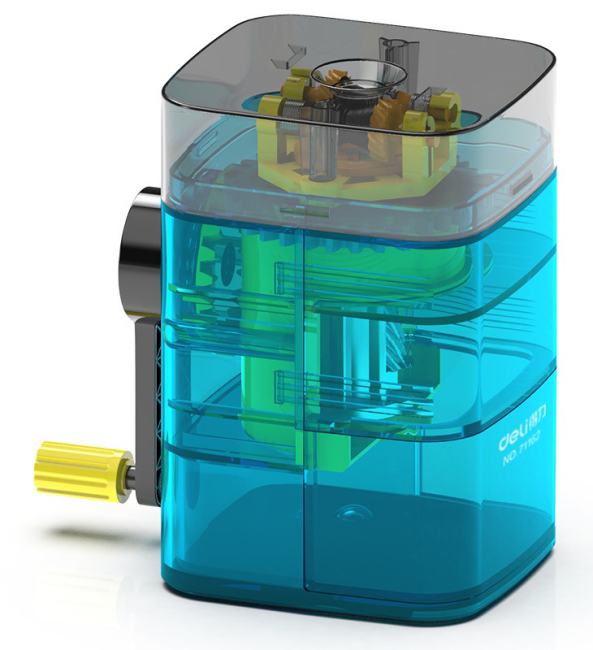 Точилка для карандашей механическая Deli 71162Blue 1 отверстие  пластик  синий