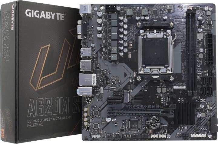 GIGABYTE A620M S2H (RTL) AM5 <A620> PCI-E Dsub+HDMI+DP  GbLAN  SATA  MicroATX 2DDR5