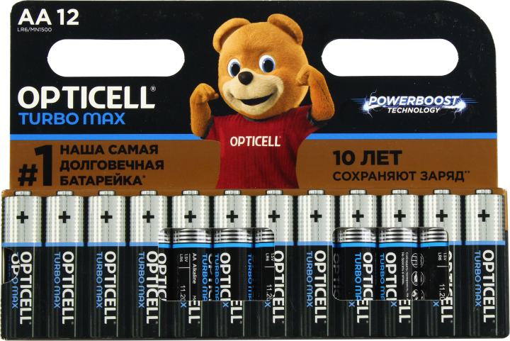 OPTICELL TURBO MAX <250517> (LR6) Size AA, 1.5V, щелочной (alkaline)  <уп. 12 шт>