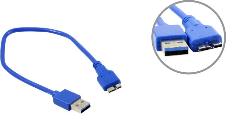 ExeGate <EX-CC-USB3-AMmicroBM9P-0.3> Кабель USB 3.0 AM --> Micro-B  0.3м  <EX300247RUS>